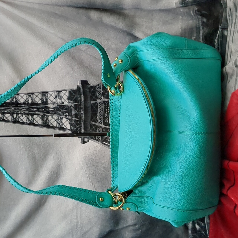 Onna Ehrich Cyan large leather bag